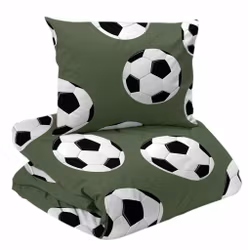 Fotboll Bäddset Grön Barn Enkeltäcke 150x210 Redlunds