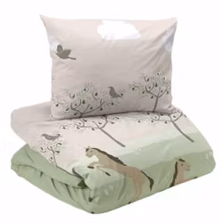 Freja Bäddset Beige Hästar Barn Enkeltäcke 150x210 Redlunds