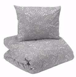 Hage Bäddset Grå/Beige Blommigt Enkeltäcke 150x210 Redlunds