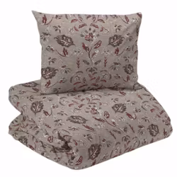 Ingela Påslakanset Satin Mullvad/Vinröd Enkeltäcke 150x210 Redlunds