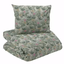 Lexie Bäddset Grön Blommor Enkeltäcke 150x210 Redlunds
