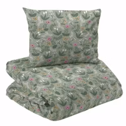 Lexie Påslakanset Grön Blommor Enkeltäcke 150x210 Redlunds