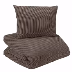 Malte Bäddset Choklad Randigt Enkeltäcke 150x210 Redlunds
