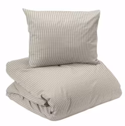 Malte Bäddset Beige Randigt Enkeltäcke 150x210 Redlunds