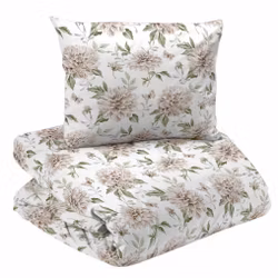 Nadia Påslakanset Satin Beige Blommigt Enkeltäcke 150x210 Redlunds
