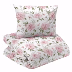 Nadia Påslakanset Satin Rosa Blommigt Enkeltäcke 150x210 Redlunds