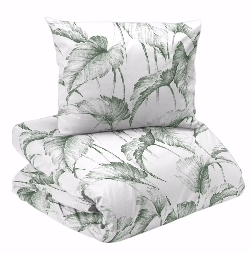 Sam Påslakanset Vit/Grön Natur Enkeltäcke 150x210 Redlunds