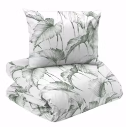 Sam Bäddset Vit/Grön Natur Enkeltäcke 150x210 Redlunds