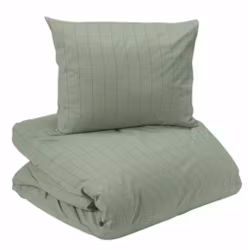 Square Bäddset Satin Grön Enkeltäcke 150x210 Redlunds