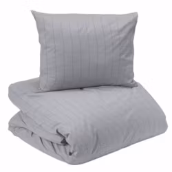 Square Påslakanset Satin Ljusgrå Enkeltäcke 150x210 Redlunds