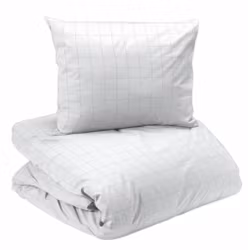 Square Bäddset Satin Vit Enkeltäcke 150x210 Redlunds