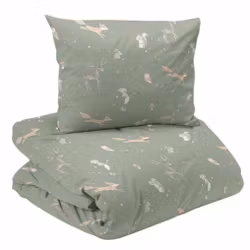 Stampe Påslakanset Grön Söta Djur Barn Enkeltäcke 150x210 Redlunds