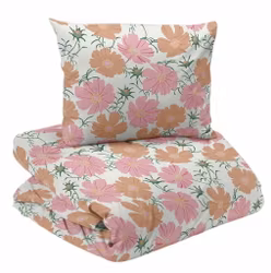 Thea Bäddset Rosa Blommigt Enkeltäcke 150x210 Redlunds