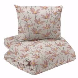 Ylva Påslakanset Beige/Rosa Blommor Enkeltäcke 150x210 Redlunds