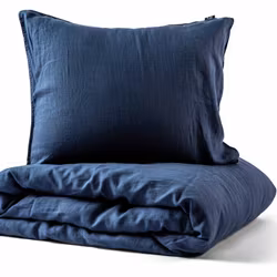 Linnea Påslakanset Marinblå Linne Dubbeltäcke 230x220 Kosta Linnewäfveri