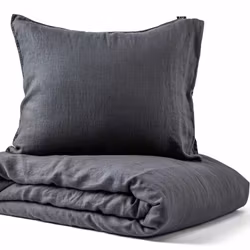 Linnea Påslakanset Mörkgrå Linne Enkeltäcke 150x210 Kosta Linnewäfveri
