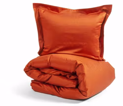 Manchester Bäddset Terracotta Satin Dubbeltäcke 230x220 Kosta Linnewäfveri