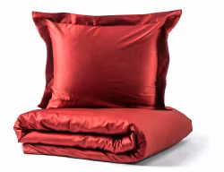 Manchester Bäddset Vinröd Satin Dubbeltäcke 230x220 Kosta Linnewäfveri