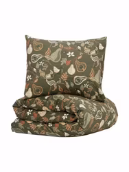 Bandene Bäddset Grön Satin Enkeltäcke 150x210 Kosta Linnewäfveri