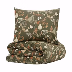 Bandene Påslakanset Grön Satin Enkeltäcke 150x210 Kosta Linnewäfveri