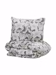 Hommedal Bäddset Grön Satin Enkeltäcke 150x210 Kosta Linnewäfveri