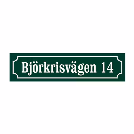 Husskylt Grönvit 56x13cm