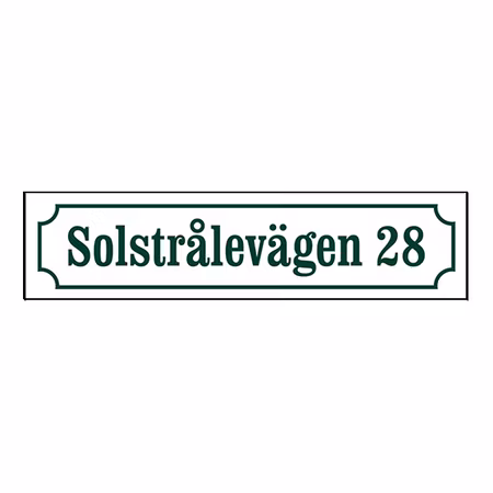 Husskylt Vitgrön 56x13cm