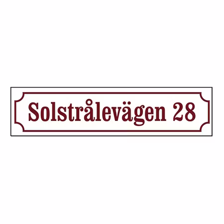 Husskylt Vitvinröd 56x13cm