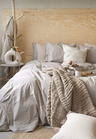 Percale Beige Bäddset Borganäs of Sweden  Dubbeltäcke 220x210