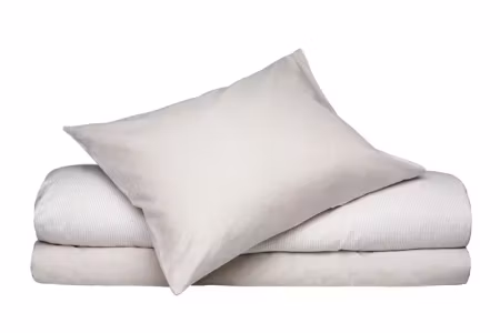 Bäddset Runmarö Linne/Vit 150x210 cm – Ekologiskt i bomull By Wille