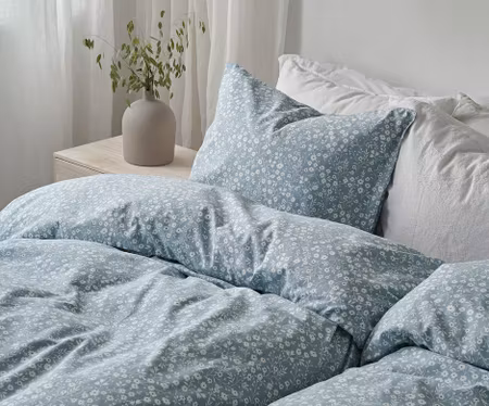 Hedda Ljusblå Bäddset  Borganäs of Sweden Enkeltäcke 150x210