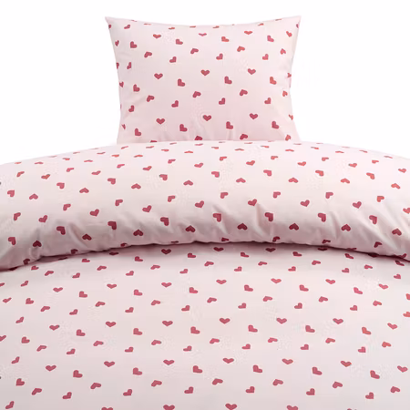 Hjärtrud Rosa Bäddset Enkeltäcke 150x210