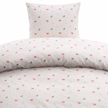 Hjärtrud Beige Bäddset 150x210