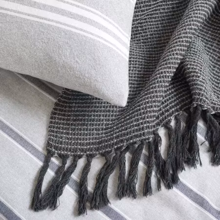 Pläd Valter, Mörkgrå/Grå Återvunnen