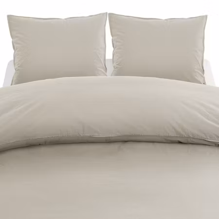 Percale Beige Bäddset Dubbeltäcke 220x210