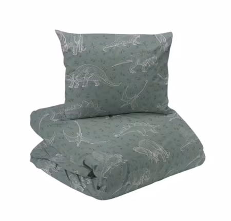 Dino Grön Bäddset Enkeltäcke 150x210