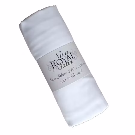 Lakan Satin Vit Dubbelsäng 240x260 Nina Royal