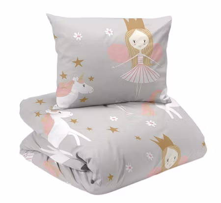Nellie Grå Barn Bäddset Enkeltäcke 150x210