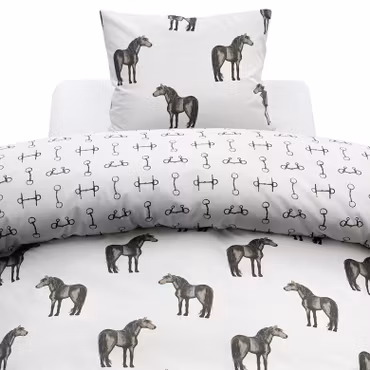 Wendy Brun med hästar Bäddset Enkeltäcke 150x210