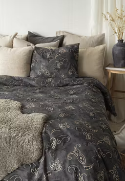 Tilly Svart Paisley Bäddset Enkeltäcke 150x210
