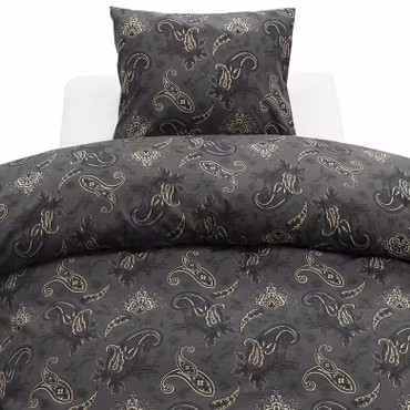 Tilly Svart Paisley Bäddset Enkeltäcke 150x210