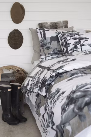 Älg Grå Bäddset Enkeltäcke 150x210