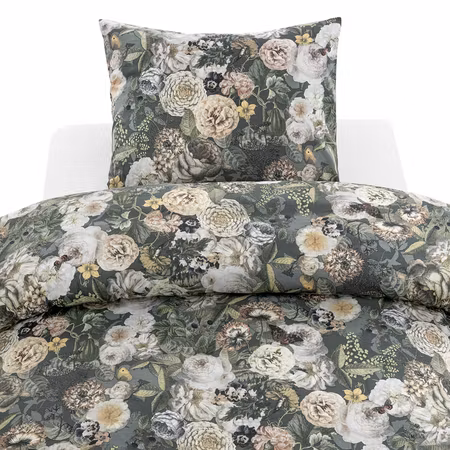 Abigail Grön Blommor Bäddset – Enkeltäcke 150x210 cm