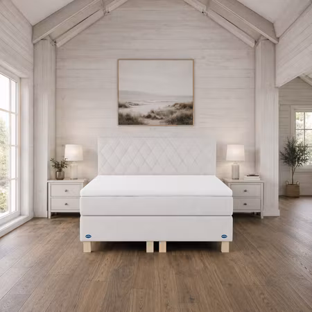 Levi Kontinentalsäng Premium Lyx - Smålandsbädden Tyg Wind 02 Offwhite Gavel Hanna