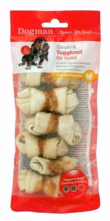 Tuggknutar med kyckling 6p Vit S 6cm