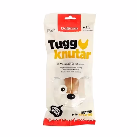 Tuggknut med kyckling Vit L 23cm