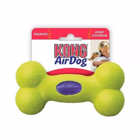 KONG Leksak AirDog Squeaker Bone Gul