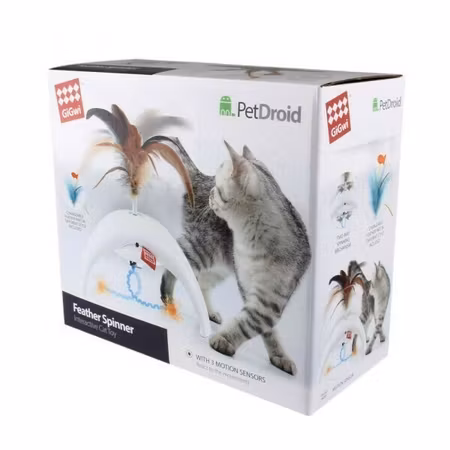 GiGwi Leksak Feather Spinn PetDroid Vit 18cm