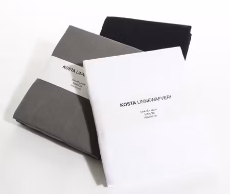 Dra på lakan Satin Mörkgrå Kosta Linnewäfveri