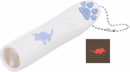 LED-pekare, Catch the Light, mus, 11 cm, plast, vit/blå